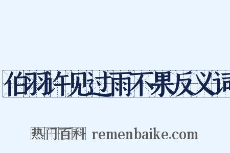 伯羽许见过雨不果反义词是什么意思的图片
